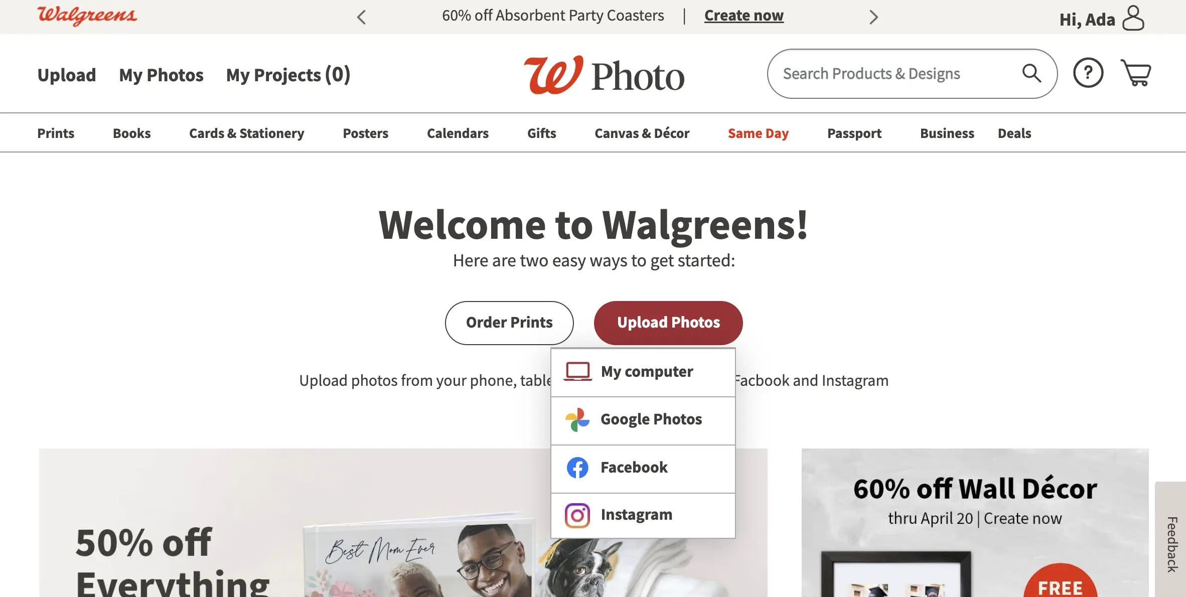 upload photos