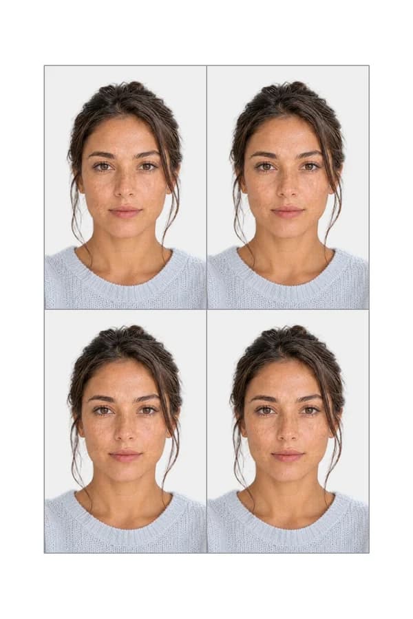A print sheet of Greek Passport photos