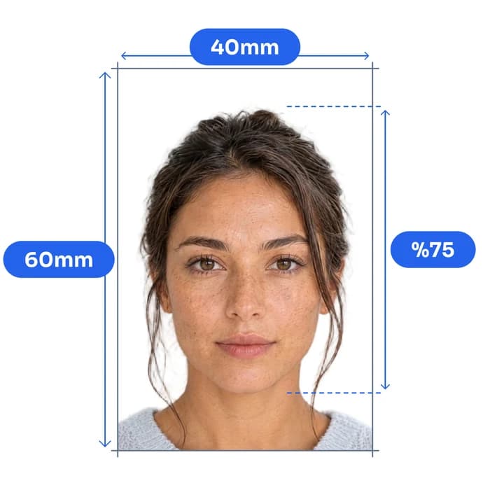 Thailand E-Visa photo requirements: size and head position