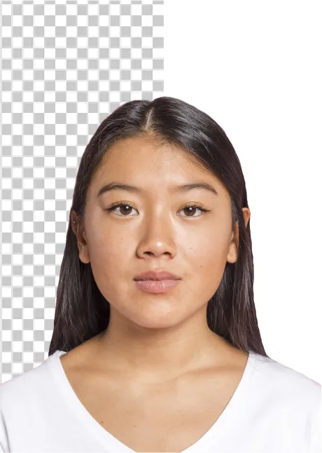 removes the background to make a passport photo online
