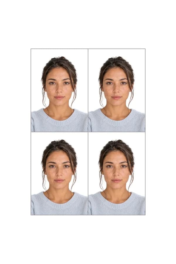 A print sheet of Chinese Passport photos