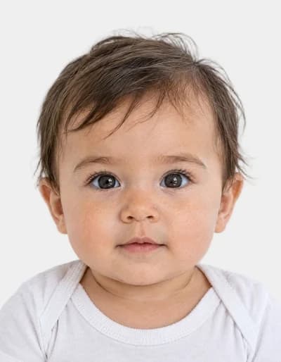 A single UK Baby Passport photo