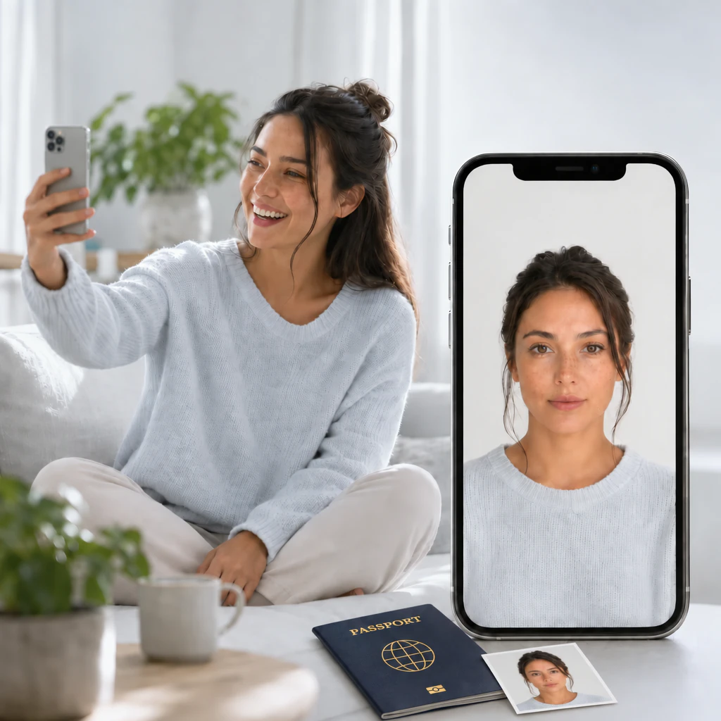 Taking a selfie at home and getting a compliant Japanese Passport photo