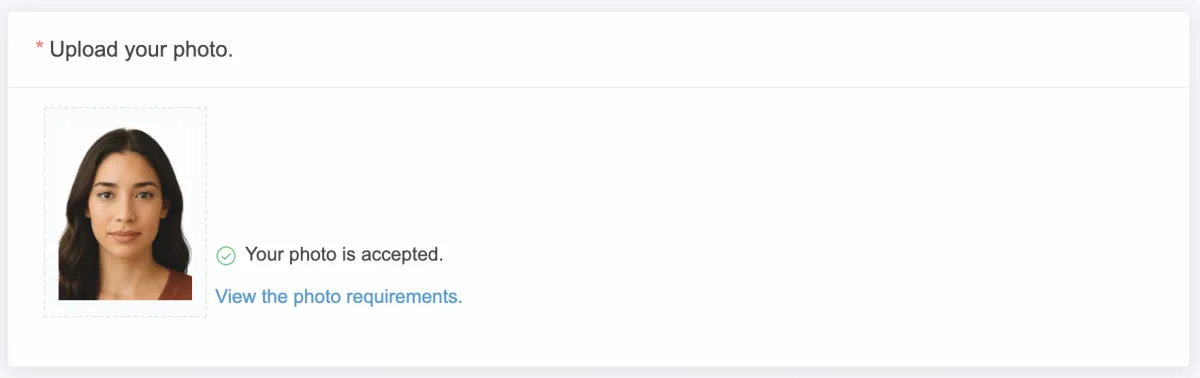 Photo accepted confirmation